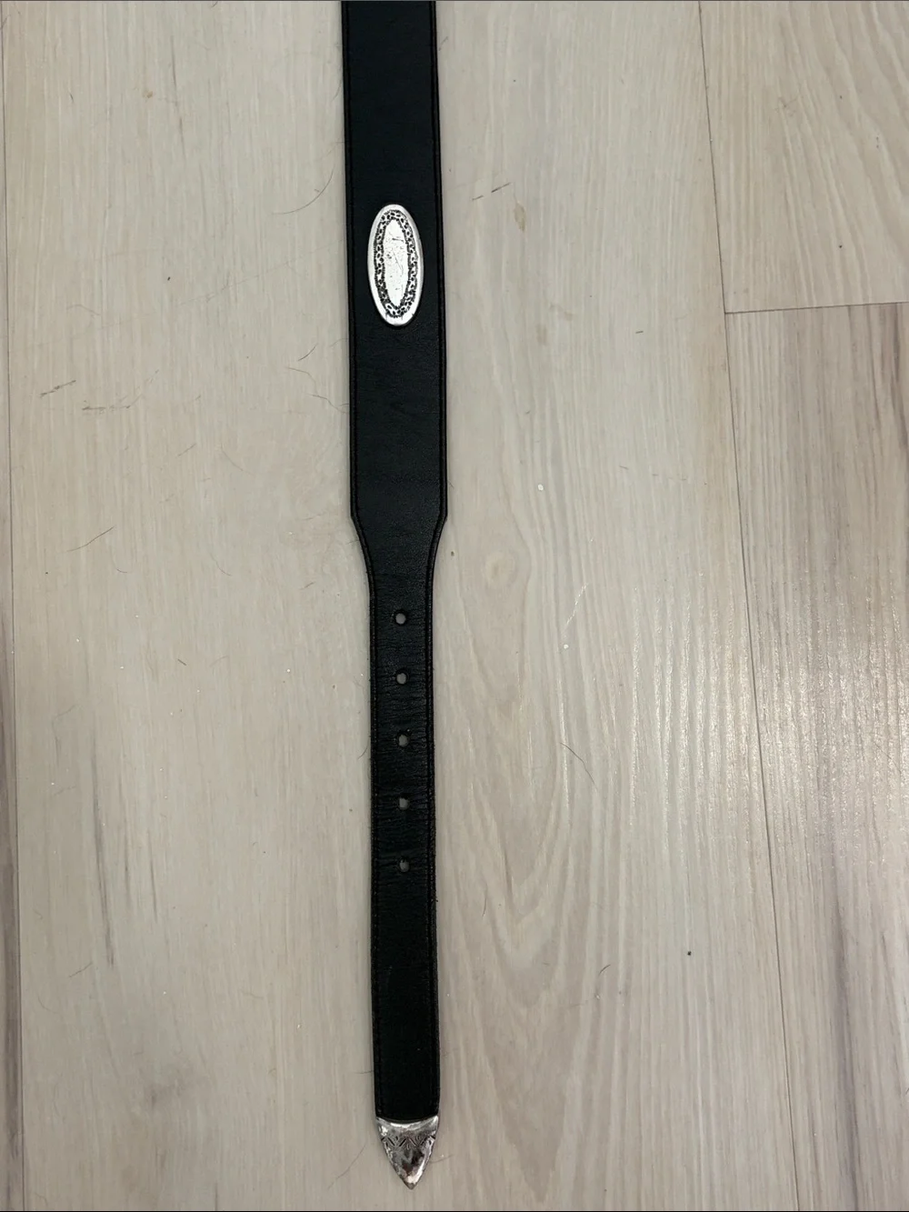 Brighton Black Leather Belt with Silver Studs